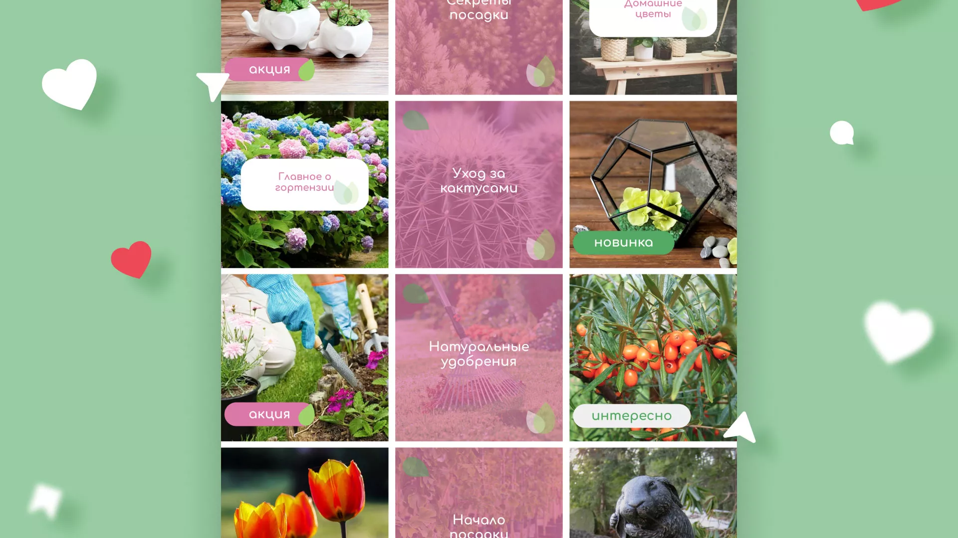 Разработка оформления профиля Instagram для магазина «Floraint» в Сельцо